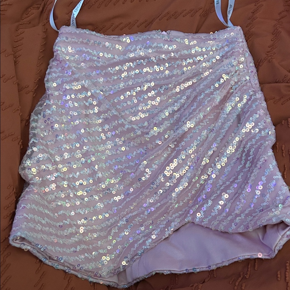 Rachel Allan Pink Sequin homecoming bottom
